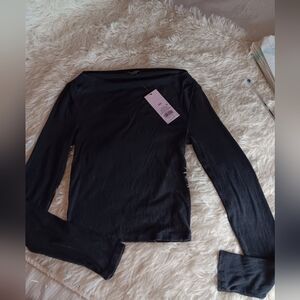 wild fable Dark Gray Long-Sleeve Crewneck Top , Size Xxs